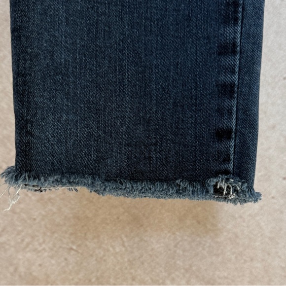 Banana Republic Luxe Sculpt Dark Soft Blue Women's Skinny Jeans Frayed Ankles - Picture 2 of 7